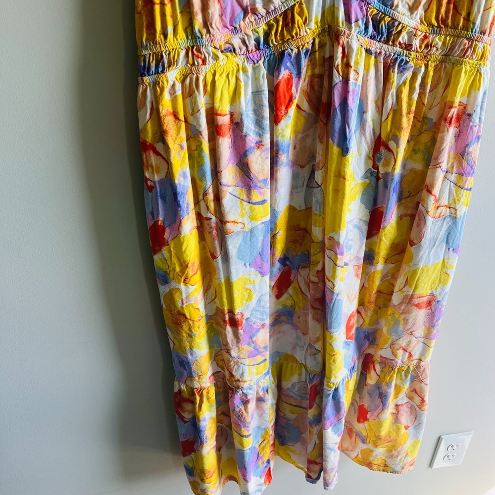 Ingrid & Isabel Maternity Size XXL Blue and Pink Floral Modern Maxi House Dress - Picture 3 of 10
